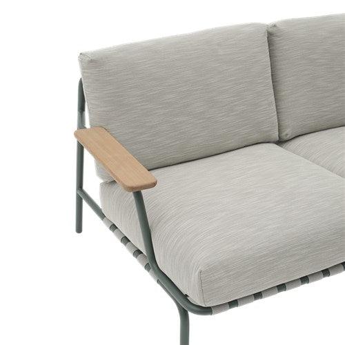 Muuto Settle 3-zits tuinbank Ribbed Weave 2/Dark Green