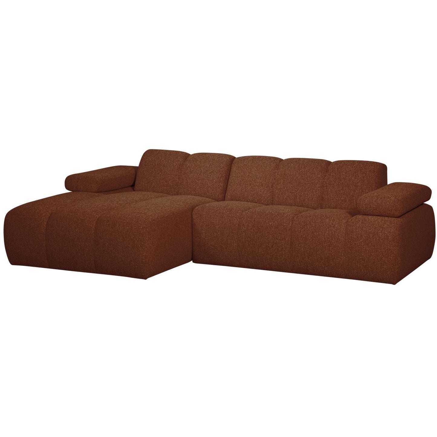WOOOD Mojo chaise longue bank links bouclé Roestbruin Melange