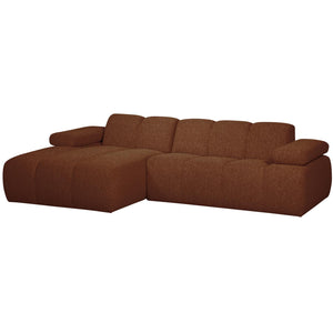 WOOOD Mojo chaise longue bank links bouclé Roestbruin Melange