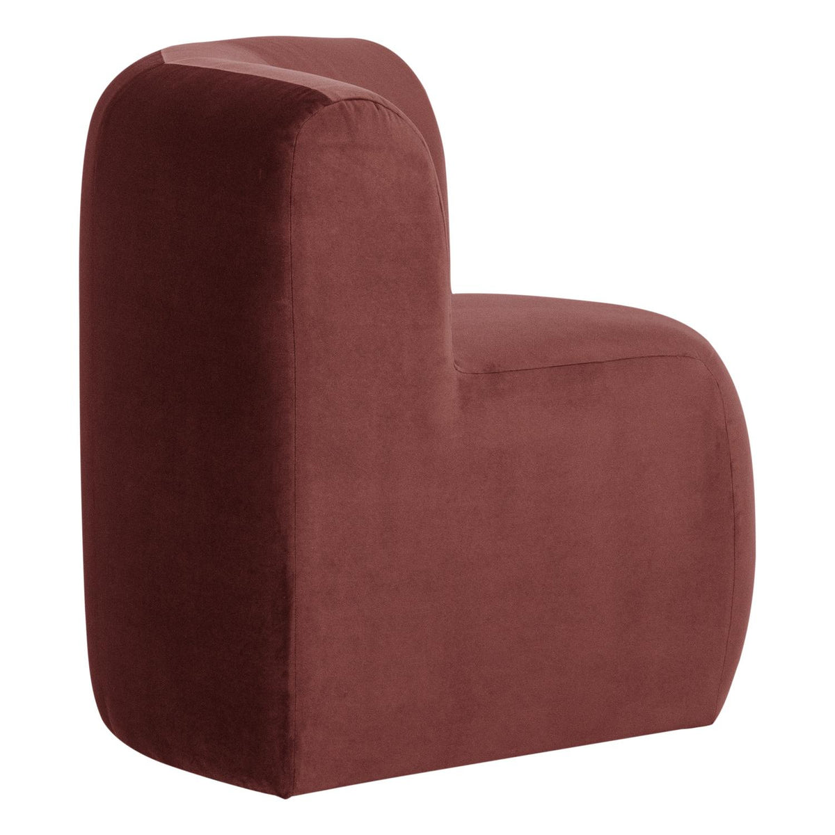 WOOOD Mojo Base eetbank hoek met rugleuning velvet Kastanjebruin