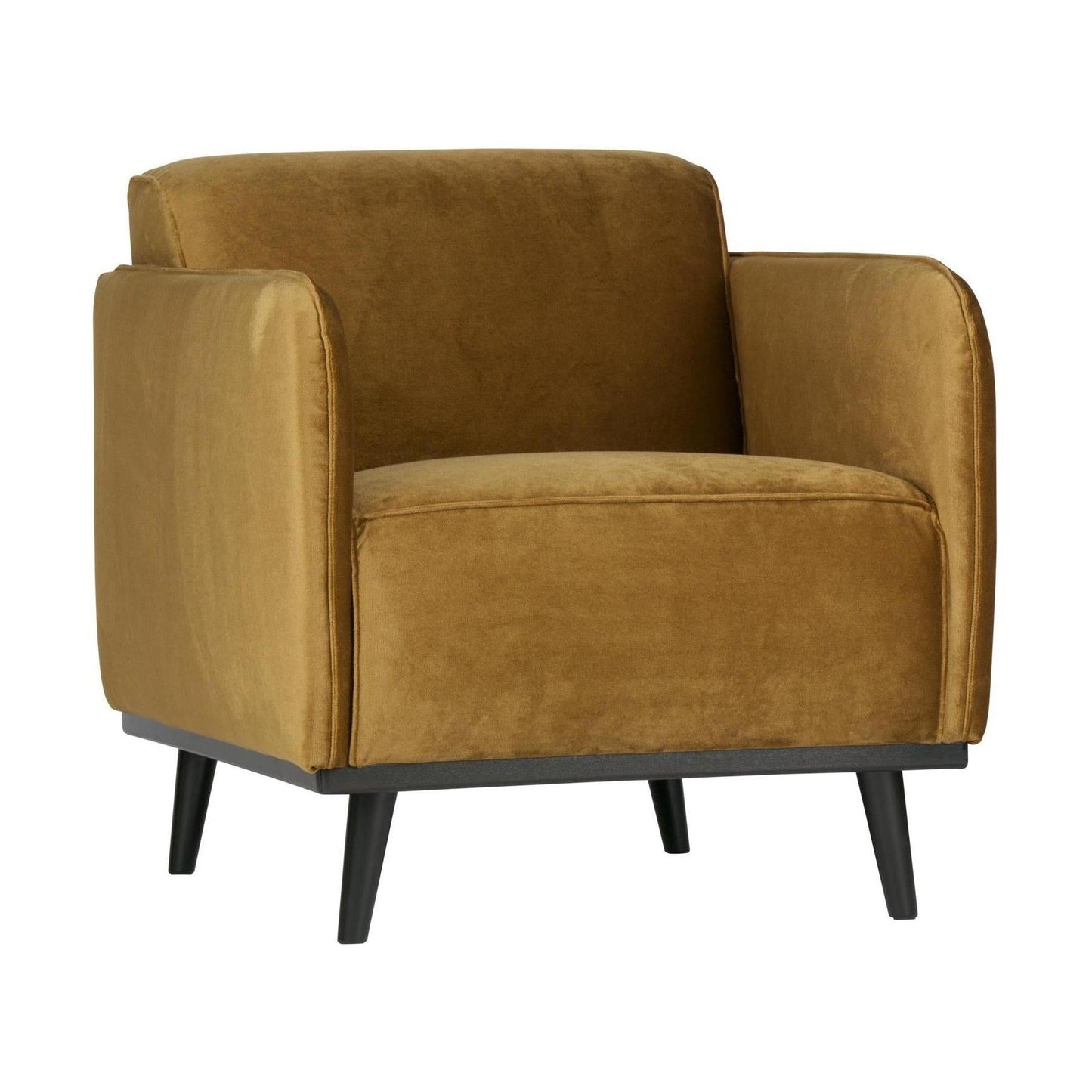 WOOOD Statement fauteuil met arm Velvet Honinggeel