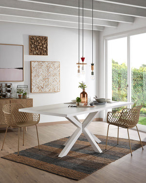 Kave Home Argo eettafel rechthoek 180x100 cm White/White