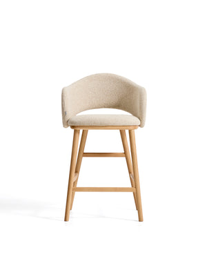 Kave Home Maina barkruk H65 dik chenille Beige naturel