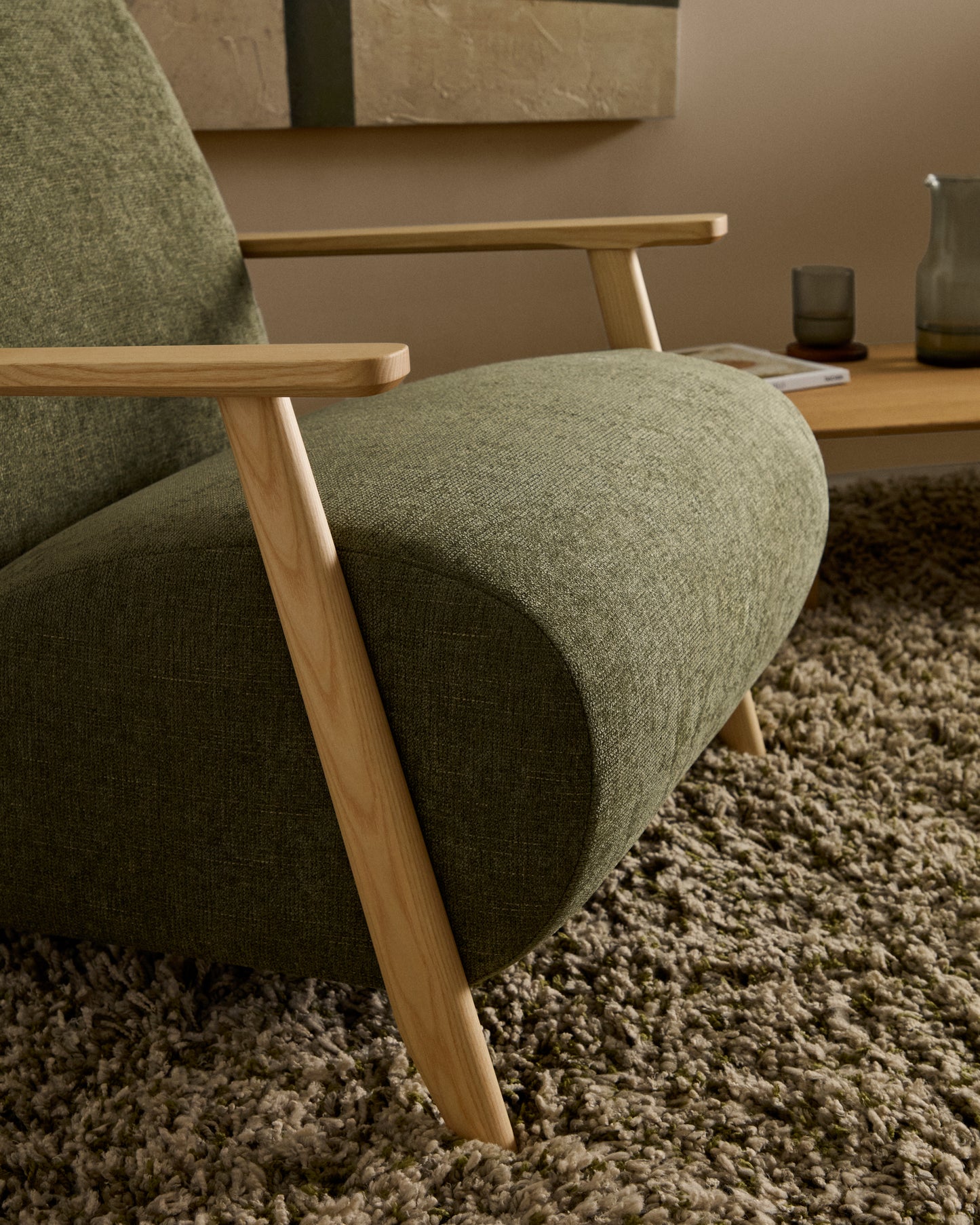 Kave Home Meghan fauteuil Groen naturel