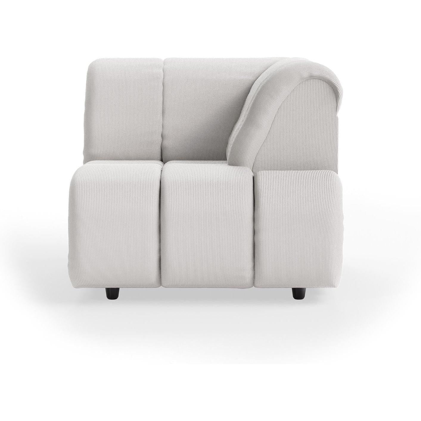 HKliving Wave bank right high arm Corduroy Rib Cream