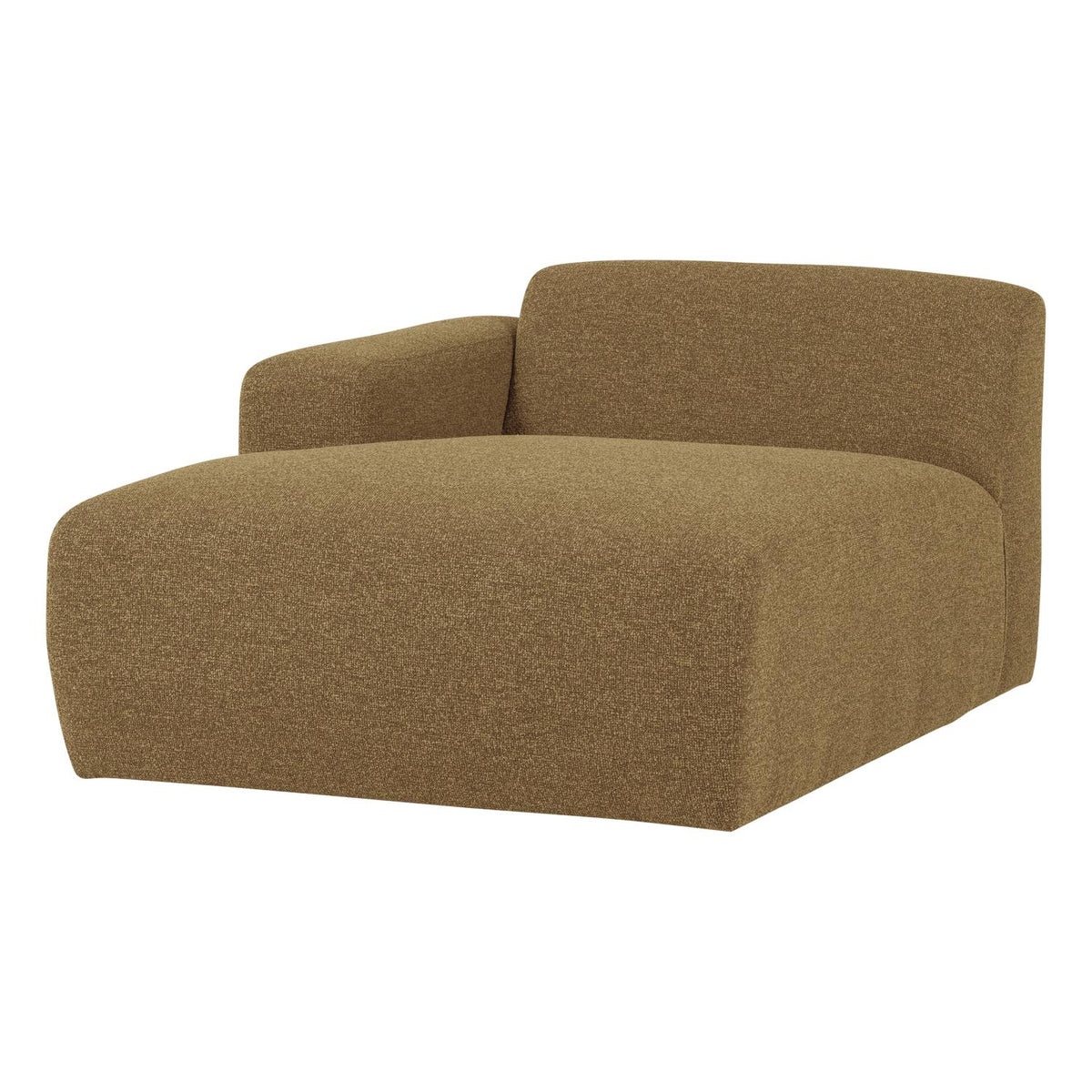 WOOOD Mojo Base chaise longue bank arm links bouclé Geel/Bruin