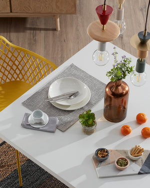 Kave Home Argo eettafel rechthoek 200x100 cm White/Natural