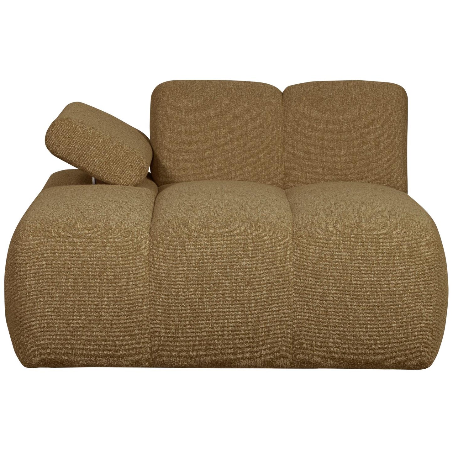 WOOOD Mojo chaise longue bank arm links bouclé Geel/Bruin Melange