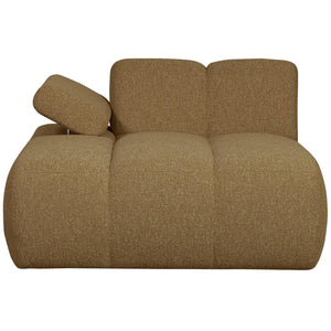 WOOOD Mojo chaise longue bank arm links bouclé Geel/Bruin Melange
