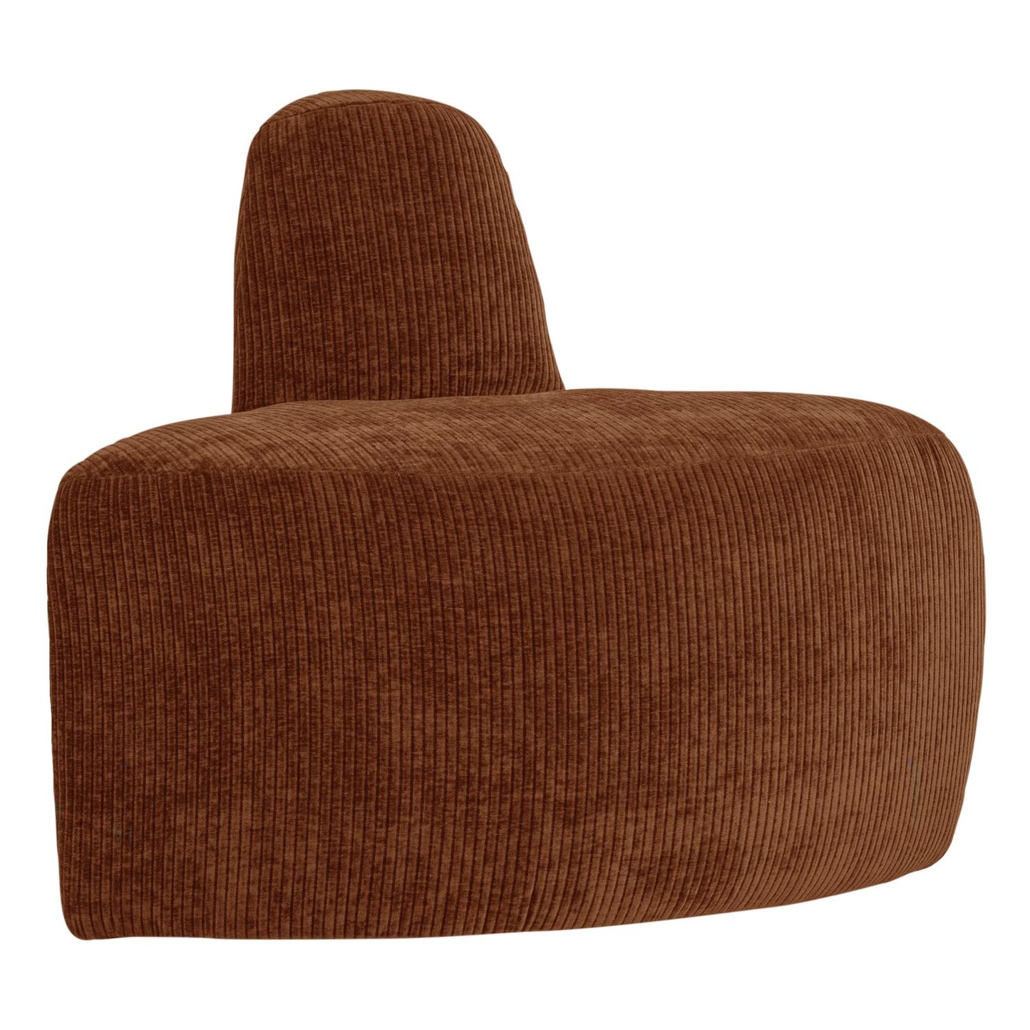 WOOOD Mojo Base eetbank hoek rond rugleuning rib Roestbruin