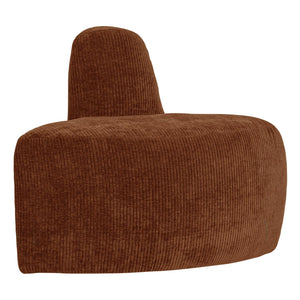 WOOOD Mojo Base eetbank hoek rond rugleuning rib Roestbruin
