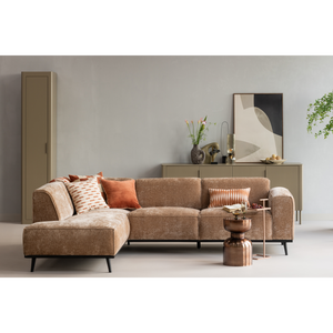 WOOOD Statement hoekbank links Chenille Velvet Taupe