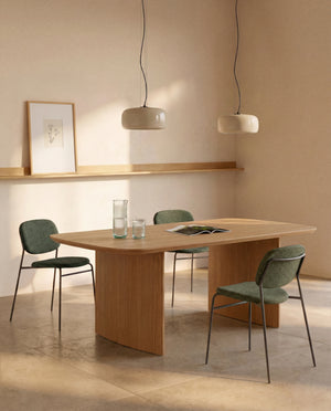 Kave Home Meli eetkamerstoel chenille Green