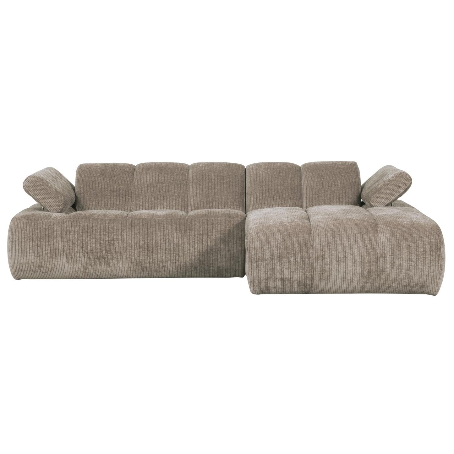 WOOOD Mojo chaise longue bank rechts ribstof Donkerzand