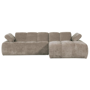 WOOOD Mojo chaise longue bank rechts ribstof Donkerzand