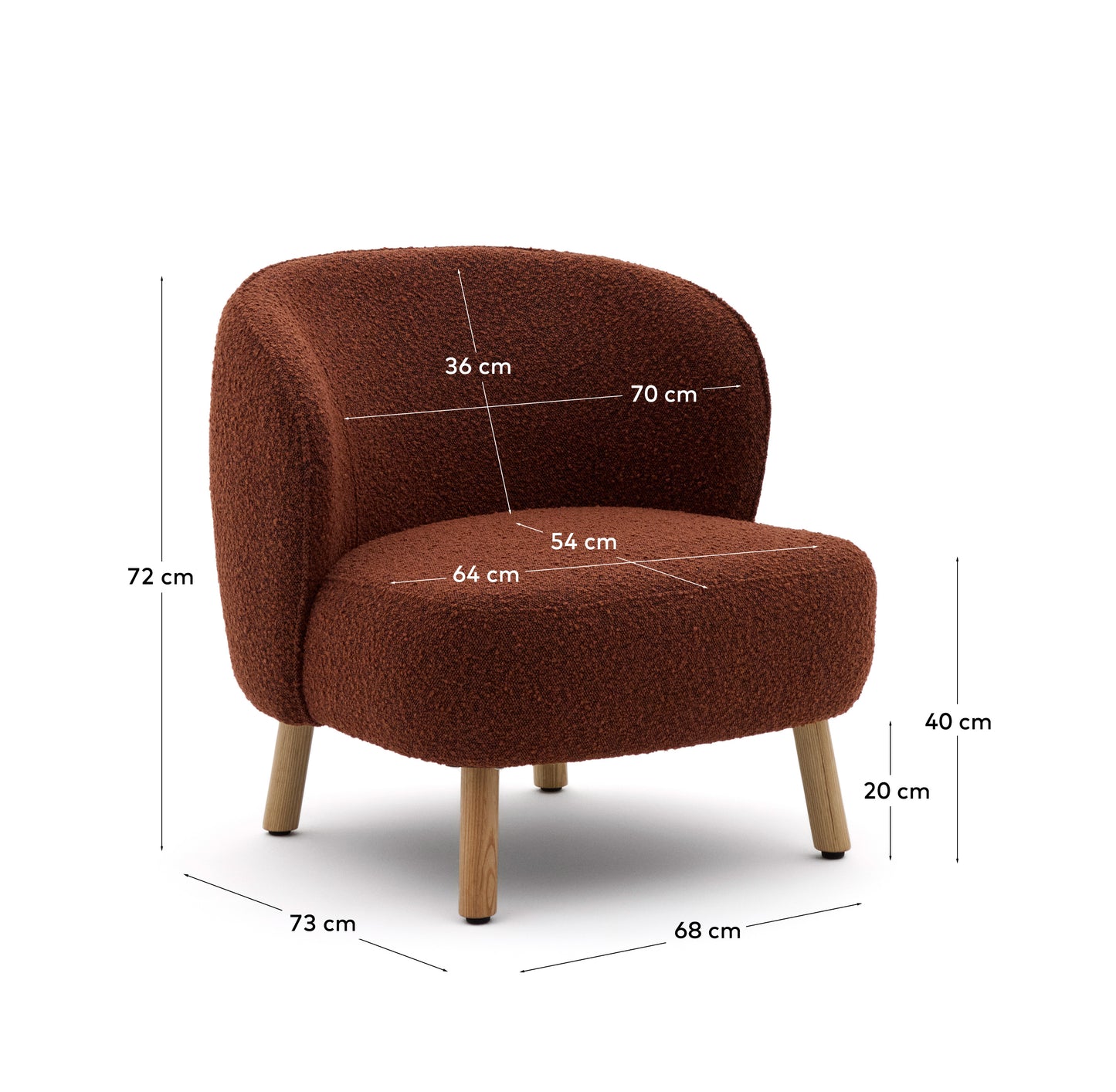 Kave Home Ulit fauteuil Terracotta naturel