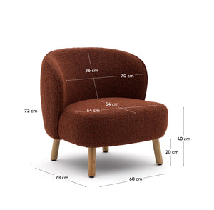 Kave Home Ulit fauteuil Terracotta naturel