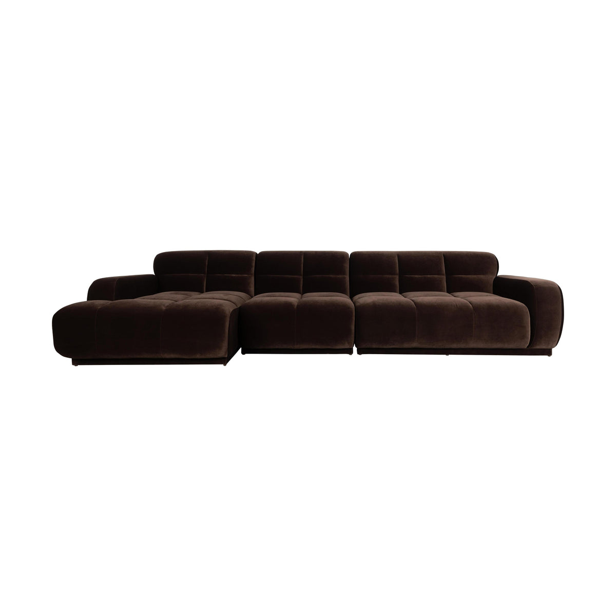 Zuiver Hazel 6-zitsbank Chaise Longue links Bruin
