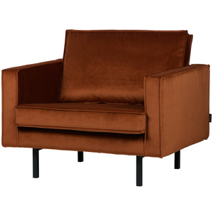 WOOOD Rodeo fauteuil velvet Roest