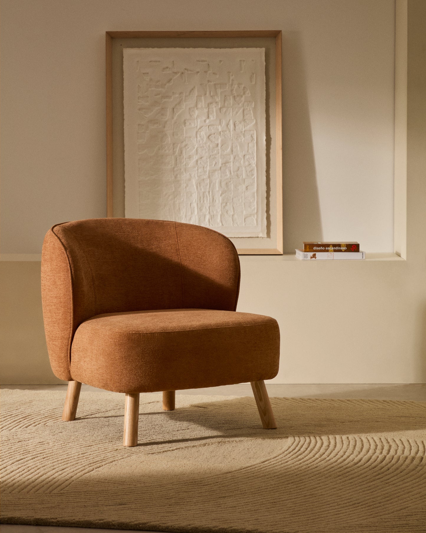 Kave Home Ulit fauteuil Terracotta naturel