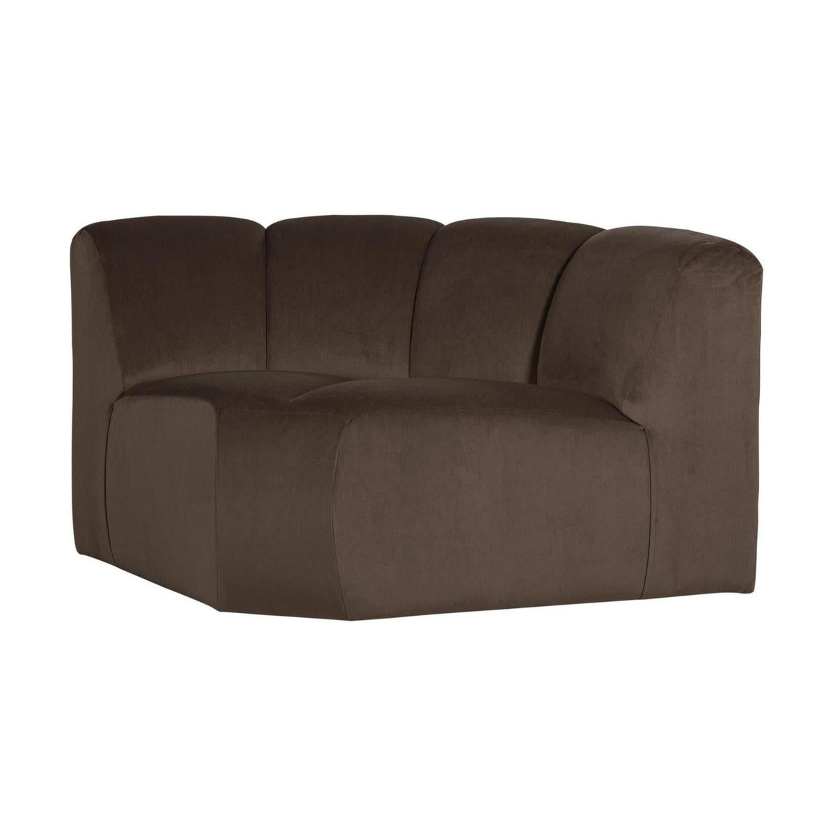 WOOOD Mojo bank hoekelement rond velvet Bruin