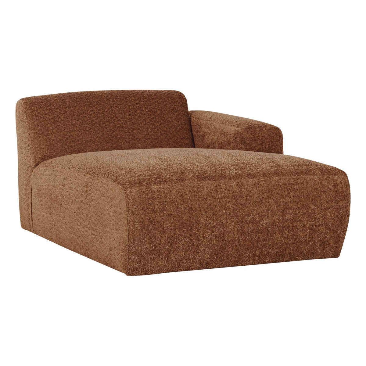 WOOOD Mojo Base chaise longue bank arm rechts wollig Roestbruin