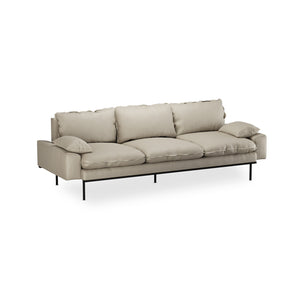 HKliving Retro 4-zitsbank Pure Ivory