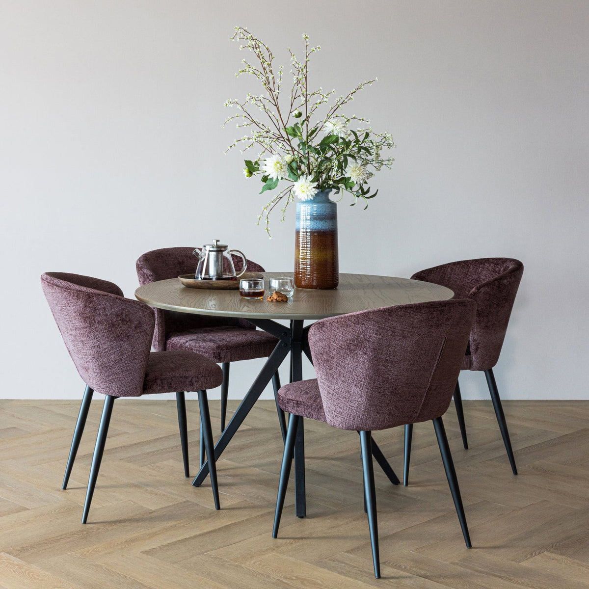 WOOOD Luse eetkamerstoel velvet Paars