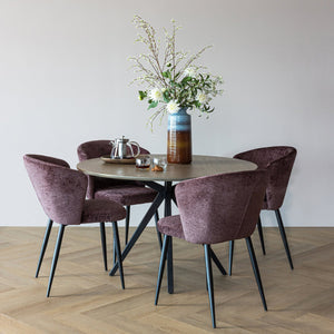 WOOOD Luse eetkamerstoel velvet Paars