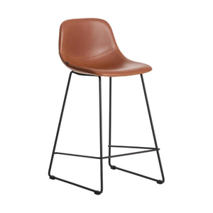 Kave Home Zahara barkruk H65 kunstleer Bruin