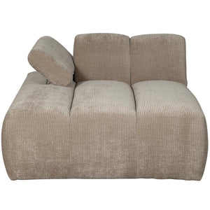 WOOOD Mojo chaise longue bank arm links ribstof Donkerzand