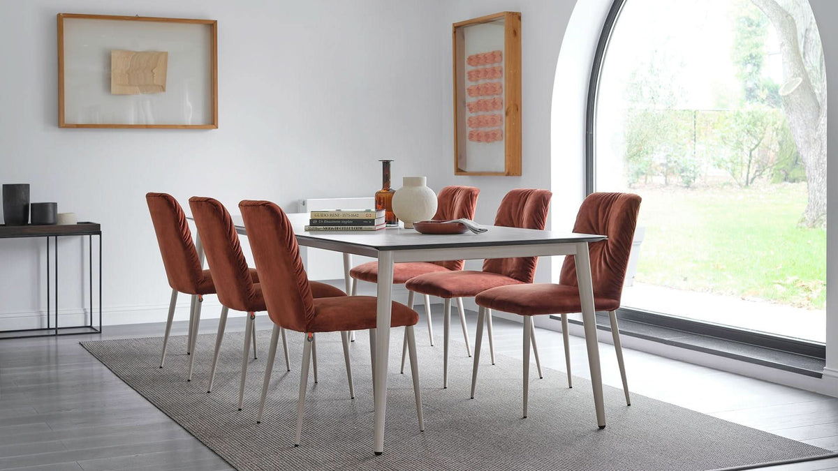 Mobitec Terra T0201 eettafel uitschuifbaar 180(280)x90 cm keramiek Nero poot zwart