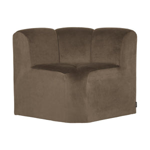 WOOOD Mojo eetbank hoek met rugleuning velvet Taupe