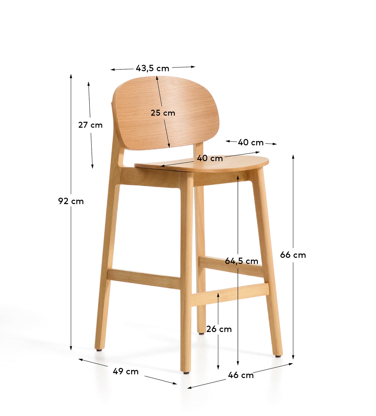 Kave Home Ludara barkruk H66 Beige
