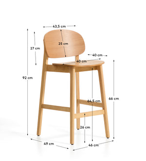 Kave Home Ludara barkruk H66 Beige