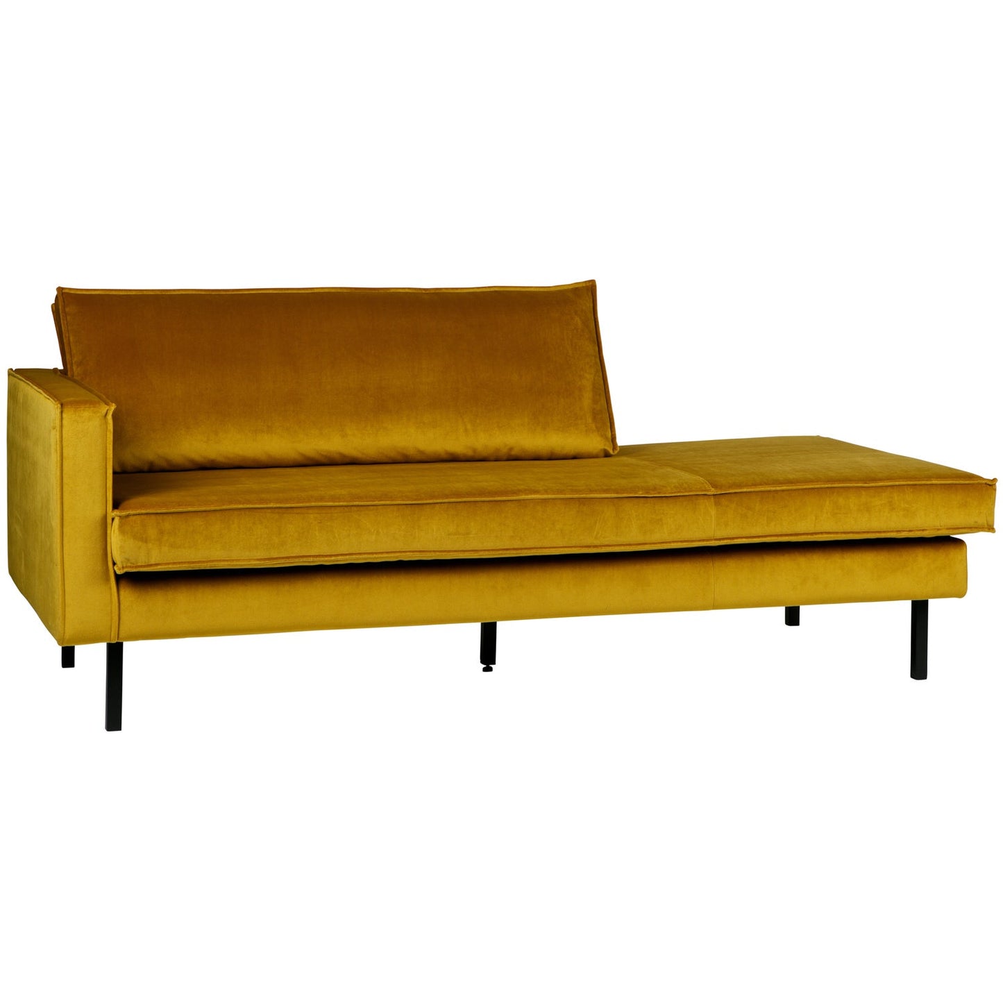 WOOOD Rodeo daybed links velvet Okergeel