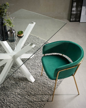 Kave Home Argo eettafel rechthoek 160x90 cm Clear/White