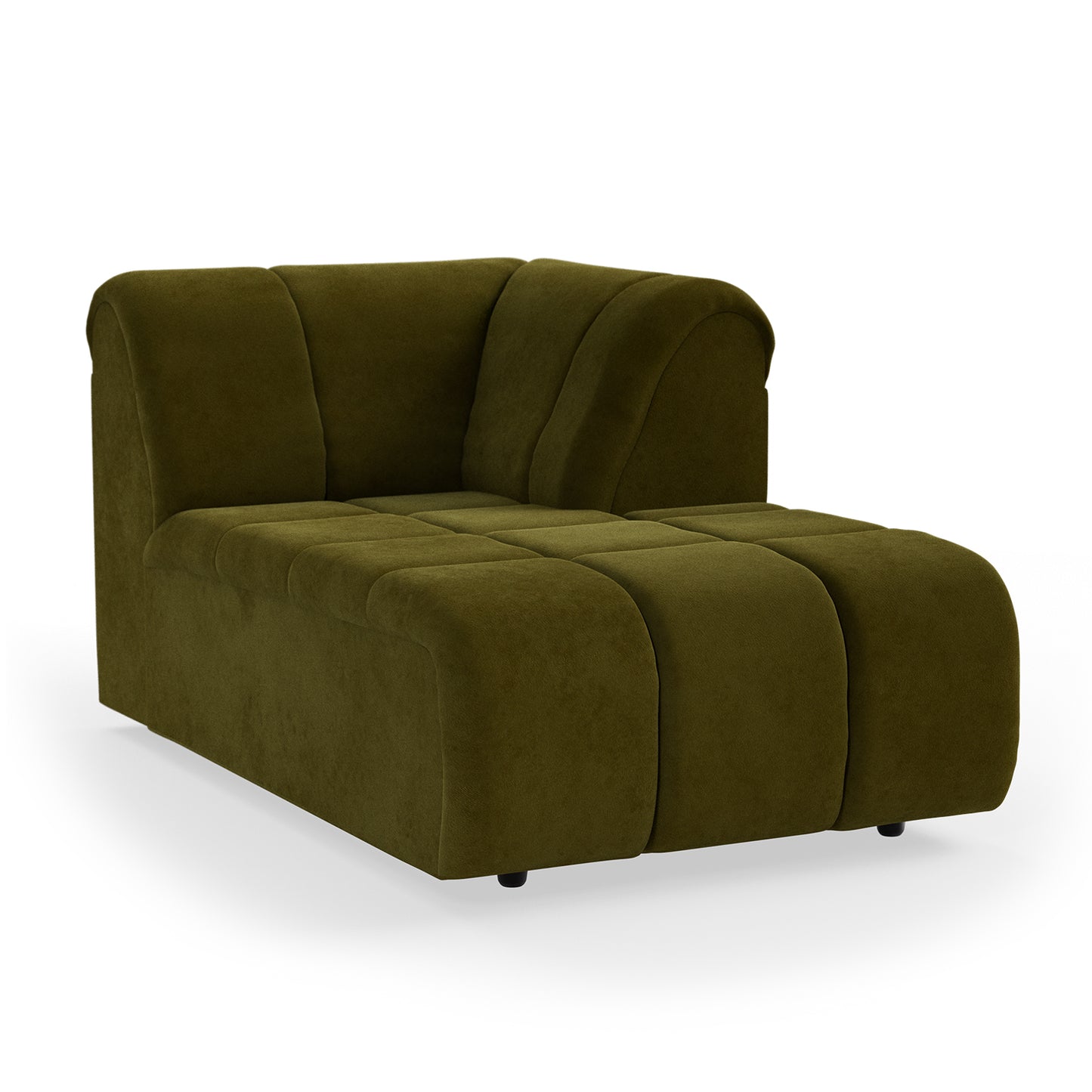 HKliving Wave bank right divan Royal Velvet Olive