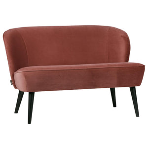 WOOOD Sara bankje velvet Bordeauxrood