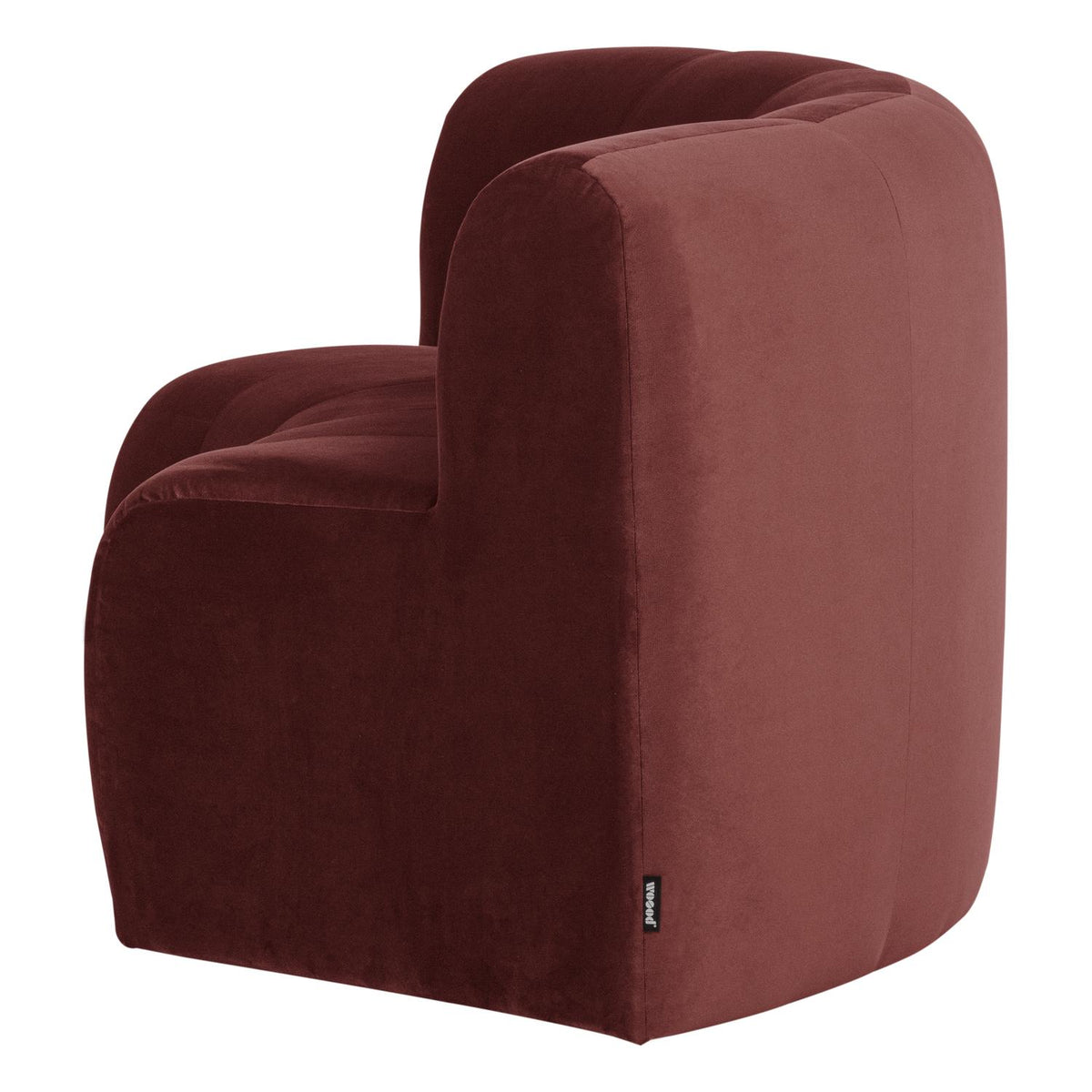 WOOOD Mojo Base eetbank halfronde hoek rugleuning velvet Kastanjebruin
