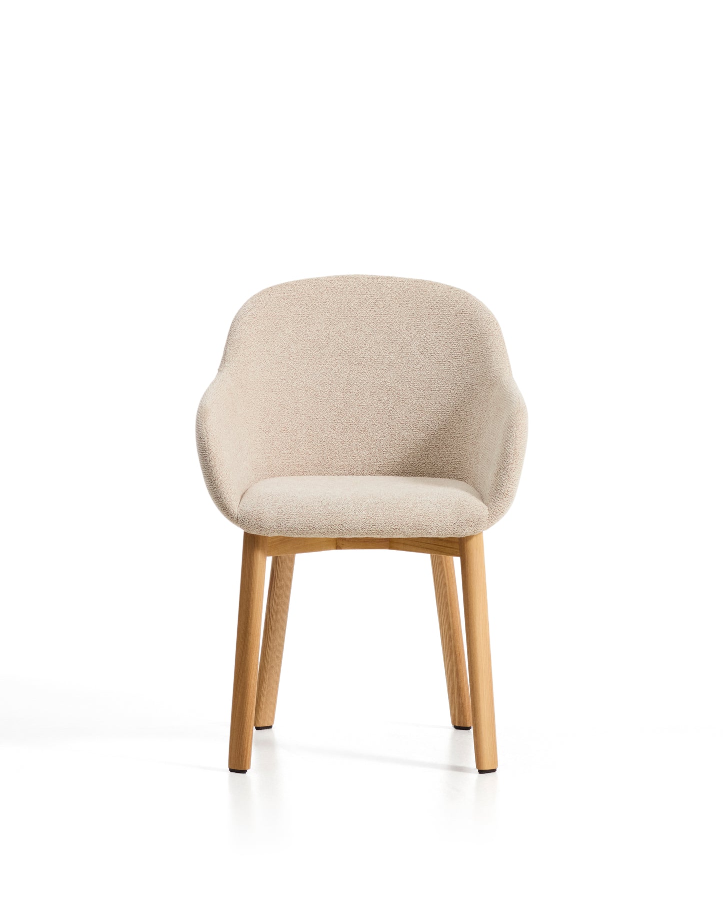 Kave Home Meila eetkamerstoel met arm chenille Beige