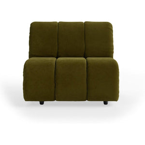 HKliving Wave bank middle Royal Velvet Olive