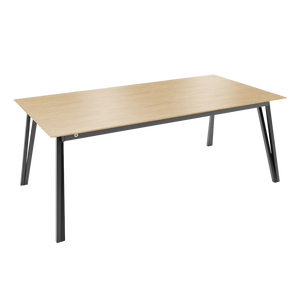 Mobitec Brest T0100 eettafel rechthoek 240x100 cm mat gelakt eiken poot zwart