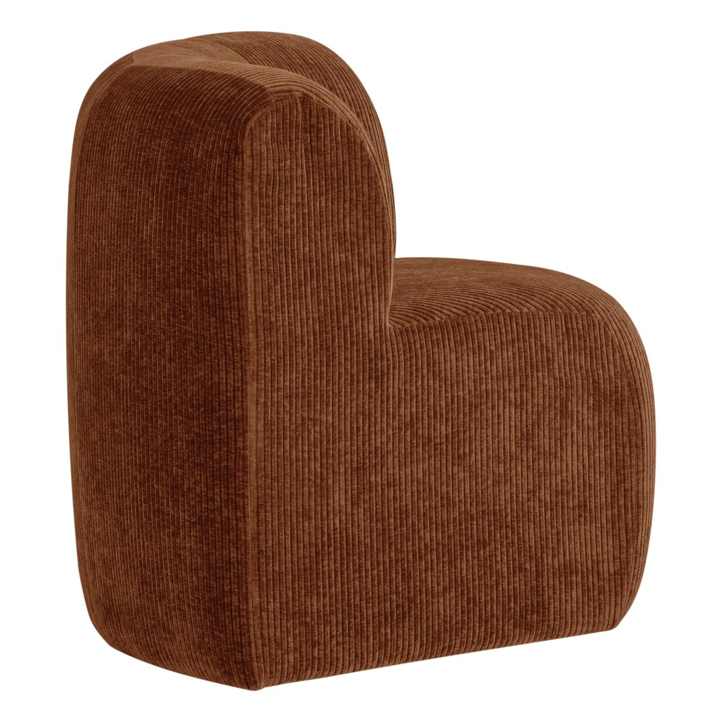 WOOOD Mojo Base eetbank hoek met rugleuning rib Roestbruin