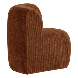 WOOOD Mojo Base eetbank hoek met rugleuning rib Roestbruin