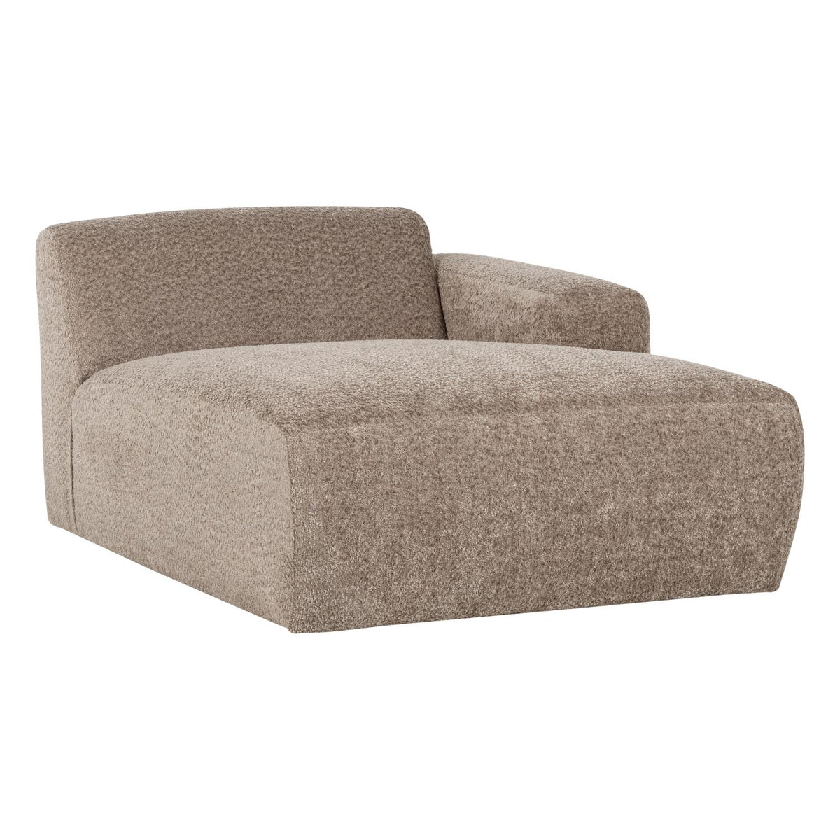 WOOOD Mojo Base chaise longue bank arm rechts wollig Donkerzand