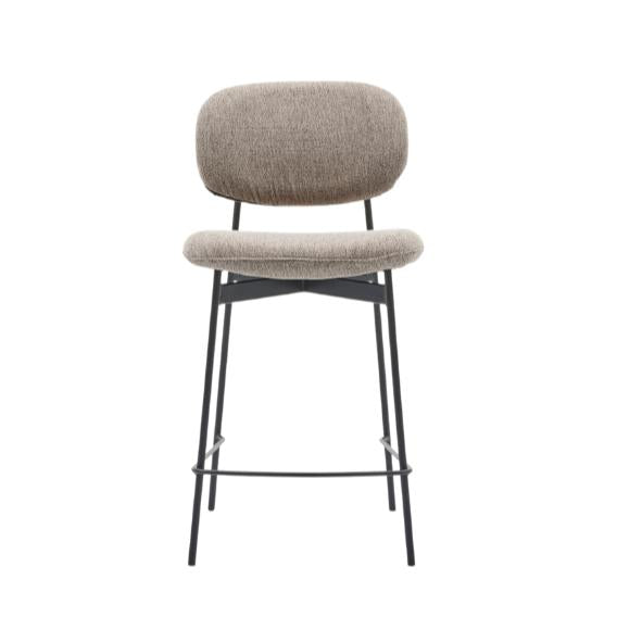 HelloChair HC51 Fedja barkruk San Remo Light Grey vierpoot zwart