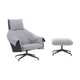Vitra Bascule Highback fauteuil met ottoman Cento Light Lavender / Electric Blue sterpoot diepzwart