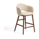 Kave Home Maina barkruk H65 dik chenille Beige walnoot