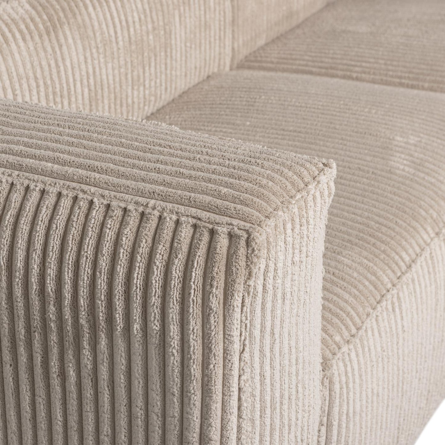 WOOOD Bean chaise longue bank rechts Ribstof Travertin